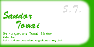 sandor tomai business card